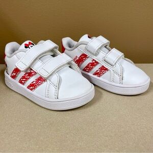 adidas Kids Sneakers White with Red Accents